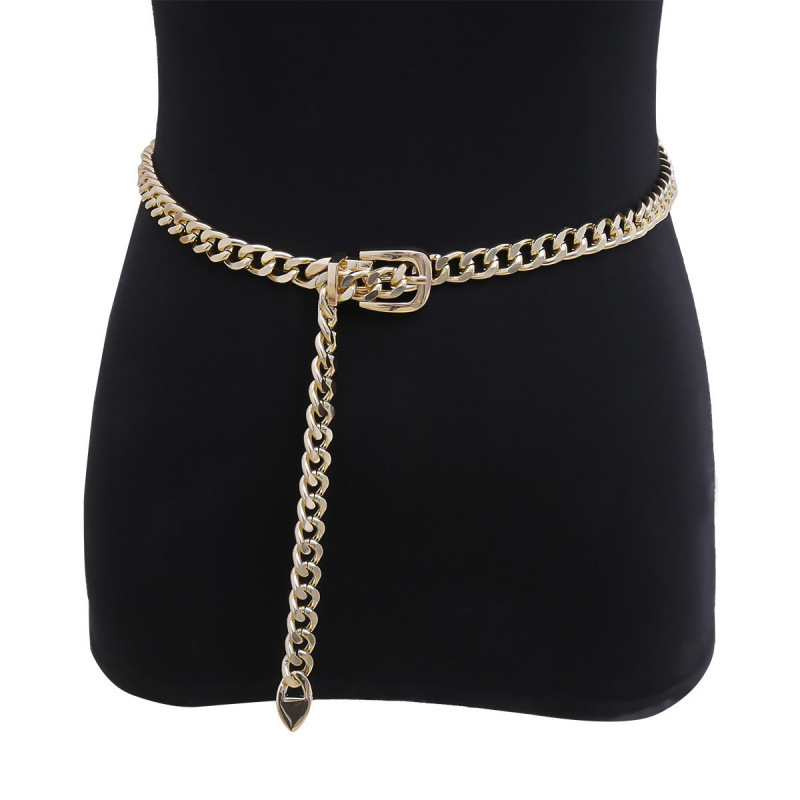 Joyas transfronterizas de moda de una sola capa de cadena metálica cintura cadena de cuerpo retro cintura cadena de mujer al por mayor