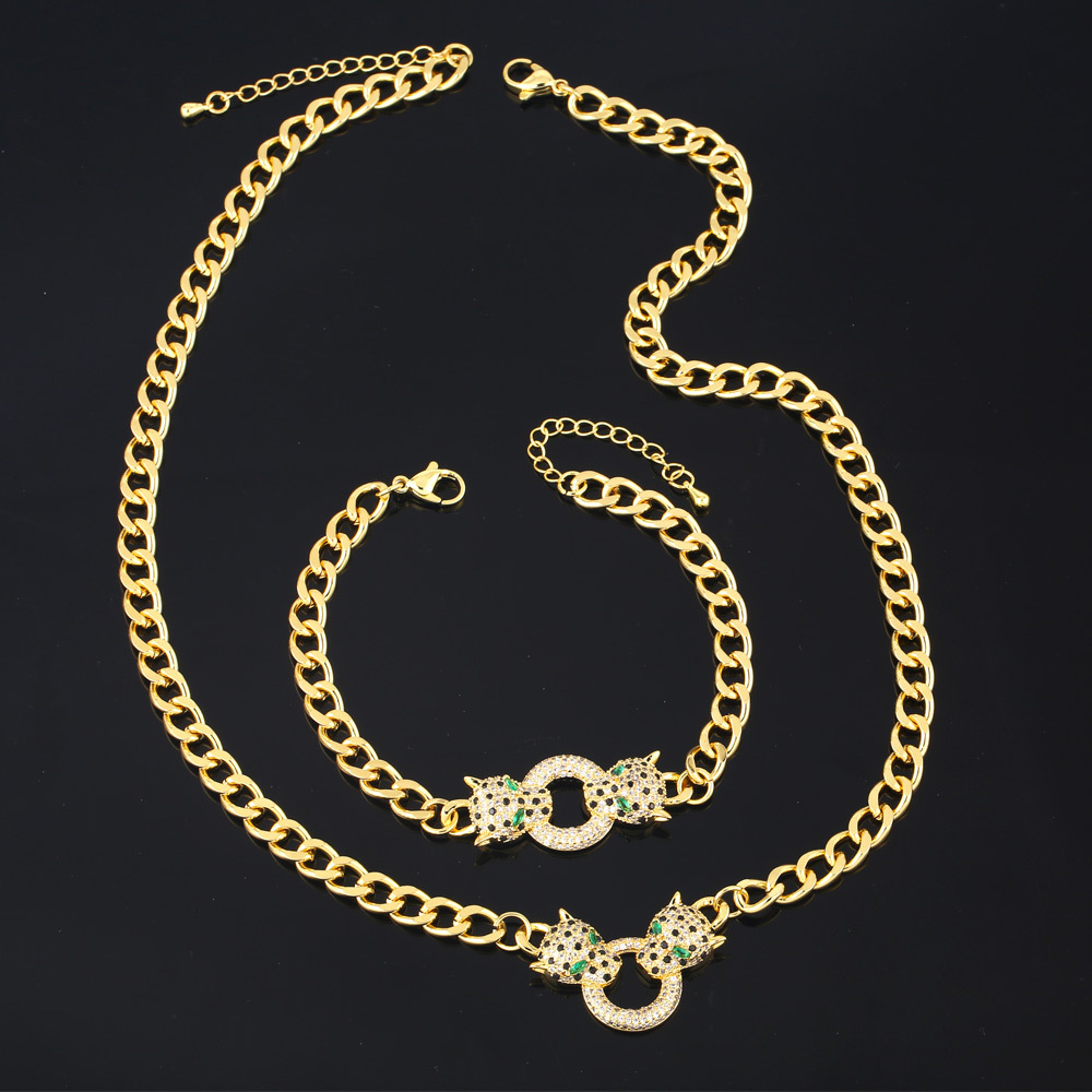 Fashion Copper Animal Bracelet Necklace Zircon Copper Necklaces