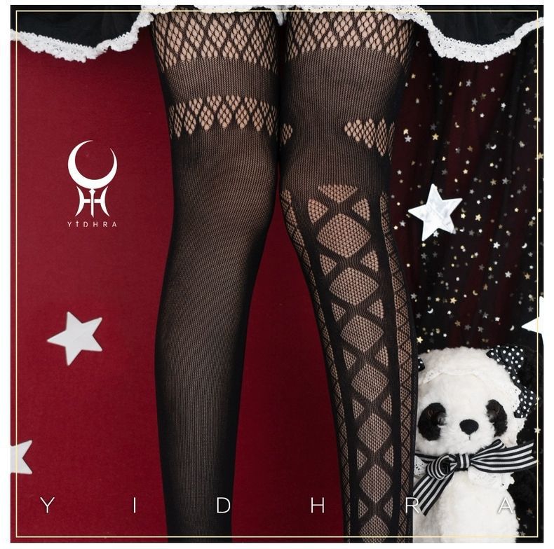 Lolita, die Hexe des Lichts, freudige Träume, klassisches Halloween-Gothic, dunkle Netzsocken, Strumpfhosen, Seide, Angeln_voghion.com