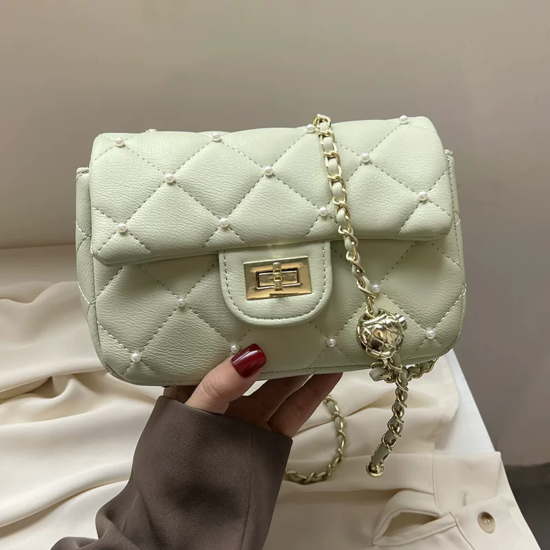 Портмоне через плечо из жемчуга, сумка через плечо, стиль Chanel, тренд сезона, стиль высокого качества