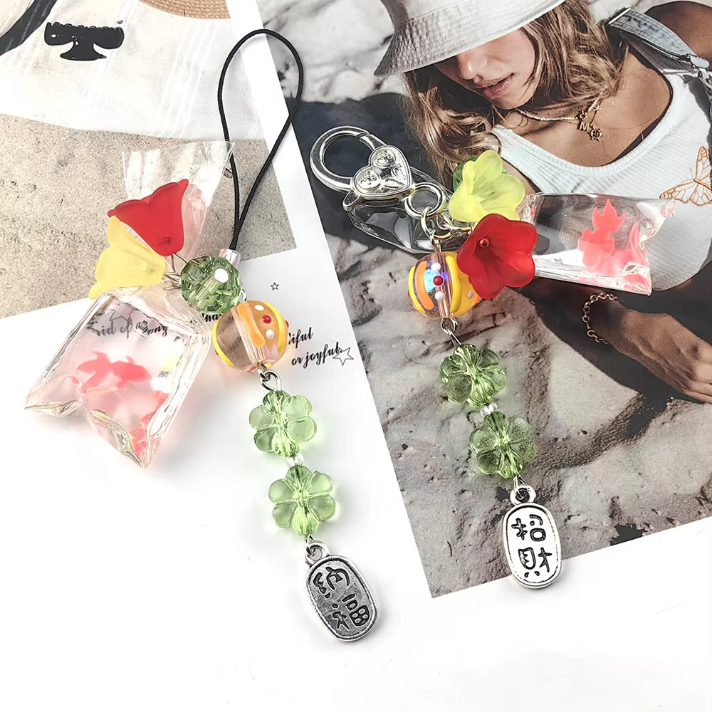 跨境卡通趣味金鱼耳环 创意日系个性透明水袋搞怪金鲤鱼挂饰