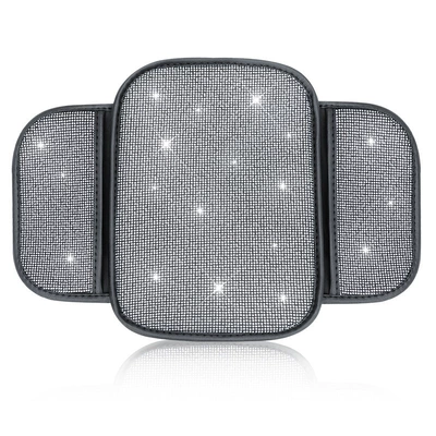 Armrest box: Creative Diamond-Encrusted Armrest Protective Cover - storage-bag-style-black-white-diamond