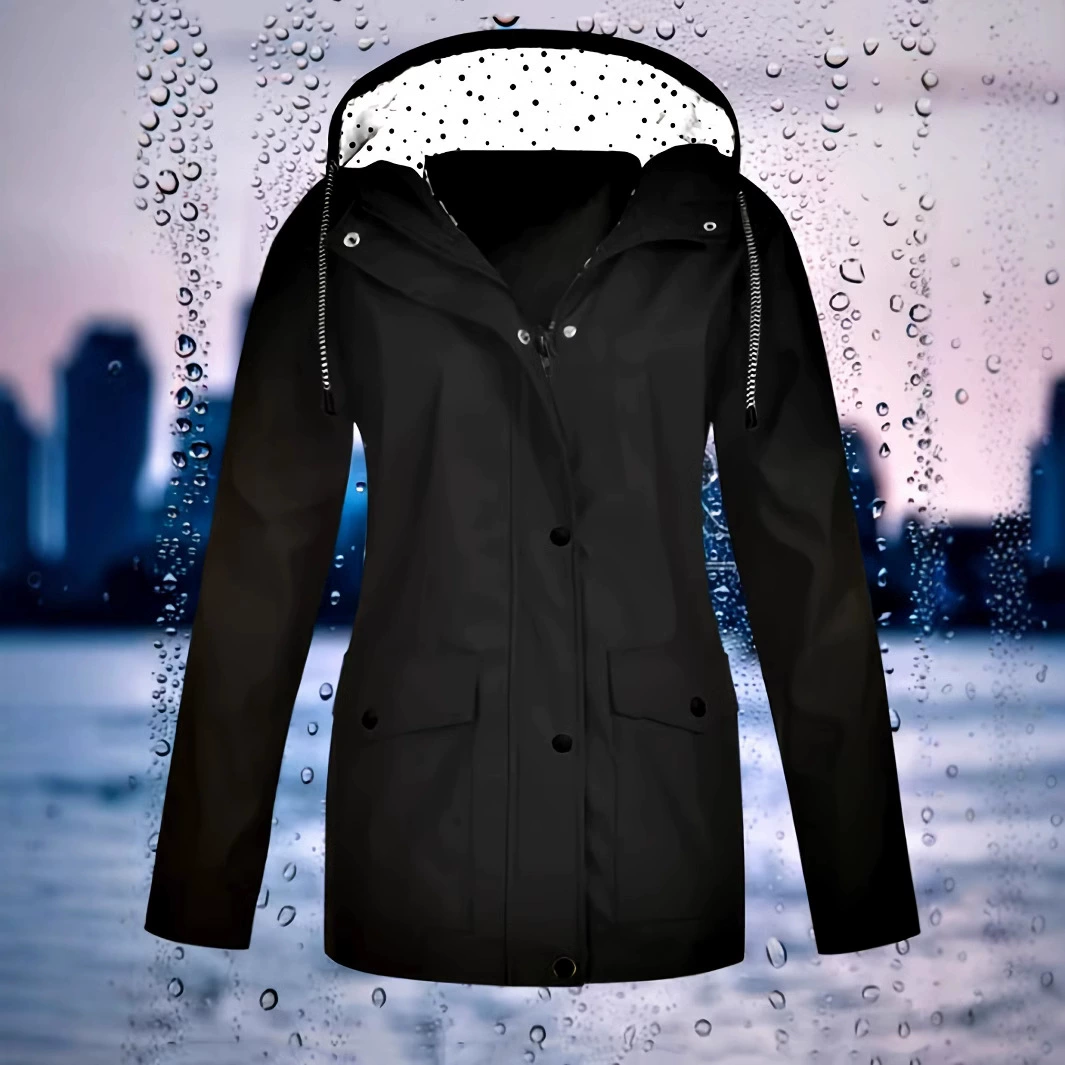 2024 Трансграничная европейская и американская женская одежда Amazon Независимая станция новый женский карманный сплошной цвет толстовка повседневная с длинными рукавами