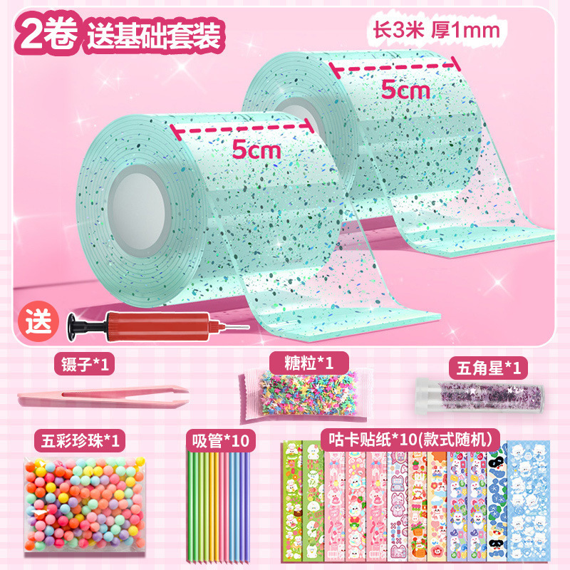 Nano pegamento de cebollino soplando burbujas, pellizcando, diy, nano cinta hecha a mano para descomprimir nano pegamento de 3 m cinta de doble cara al por mayor