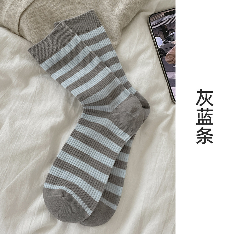 suxinaimin灰色袜子女中筒袜ins潮秋冬miu系小花堆堆袜蝴蝶结长袜|undefined