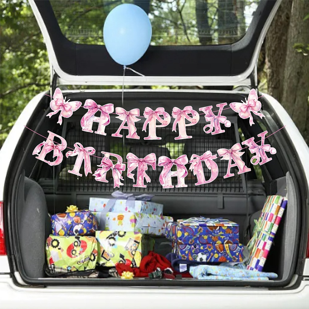 Nuevos productos transfronterizos fiesta de cumpleaños bandera de tirada chica cumpleaños arco rosa colgante espiral