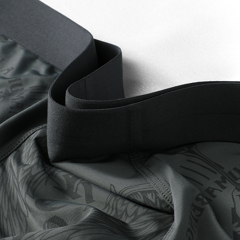 Calzoncillos de seda de hielo para hombre, calzoncillos bóxer de tendencia de primavera 7A, antibacteriano, transpirable y cómodo, calzoncillos deportivos sueltos de cintura media