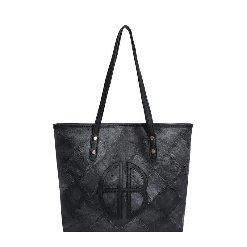 Colores contrastantes empalmados bolsos de gran capacidad para mujeres 2025 nuevo retro versátil viaje bolsos de hombro bolsos de moda debajo de la axila