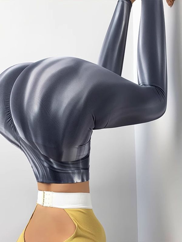 Pantalones de yoga ajustados de cintura alta teñidos anudados europeos y americanos cuidadosamente seleccionados que absorben la humedad, de secado rápido y transpirables, leggings deportivos transfronterizos para mujeres