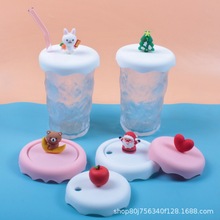 网红积雪盖通用杯盖加厚食品级环保硅胶杯盖创意马克杯水杯带勺孔