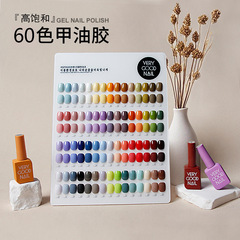 美甲甲油胶套装跨境2025新款60色流行色美甲店专用色胶套装带色板