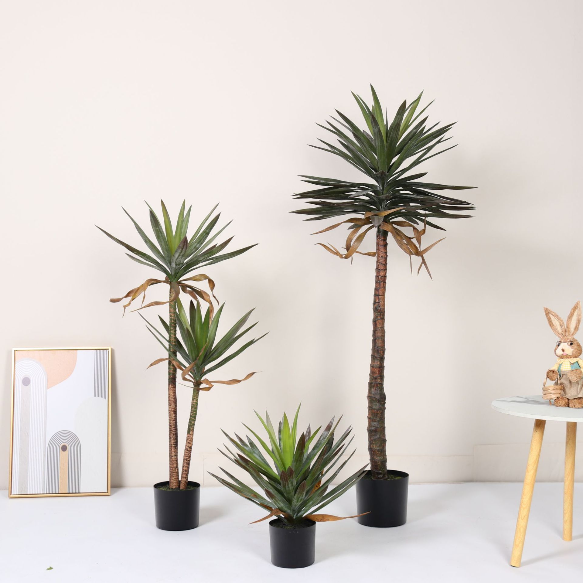 Simulación de agave de hoja gruesa, falsa planta en maceta, planta tropical, decoración del centro comercial, árbol de sangre de dragón, falsa planta verde, paisaje