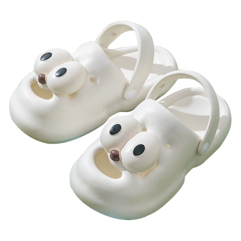 Тапочки с большими глазками для собак, женская летняя верхняя одежда, милые Мультяшные сандалии и тапочки, домашняя обувь с нескользящей дырочкой, женская летняя