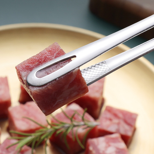 Korean 304 stainless steel barbecue clip BBQ barbecue clip extended food clip food vegetable clip anti-scalding self-service steak clip