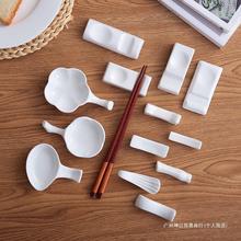 筷子架托陶瓷筷架筷子酒店摆台白家用两用匙味碟亚马逊代发厂家