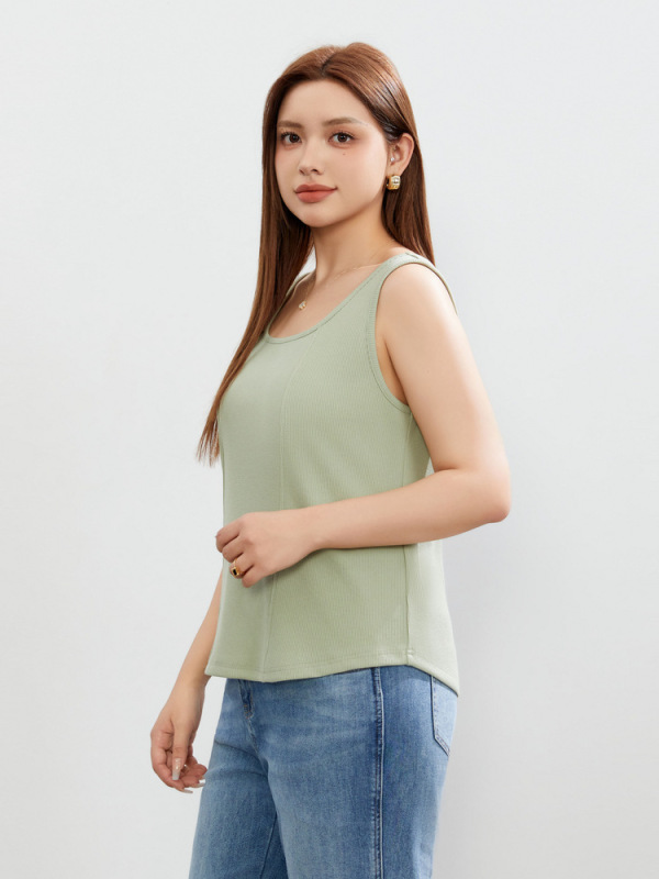 Xianlixiu 大きいサイズの女性の無地の気質インナーとアウターウェアスクエアネックニットベストサスペンダーファットmm2024夏の新スタイル|undefined