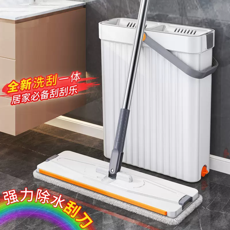 免手洗拖把2024款家用一拖净平板地拖布拖把桶懒人拖把桶套装