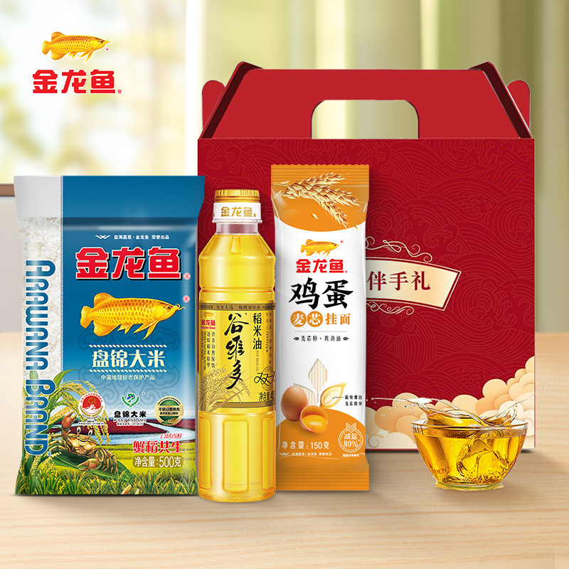 金龙鱼油米组合 食用油400ML稻米油大米500G礼盒 伴手礼批发|undefined