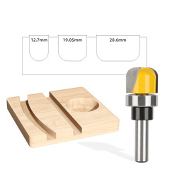 Bearing deep round bottom woodworking milling tool 14 shank profiling double arc round bottom line type bottom clearing slot locking hole carving tool