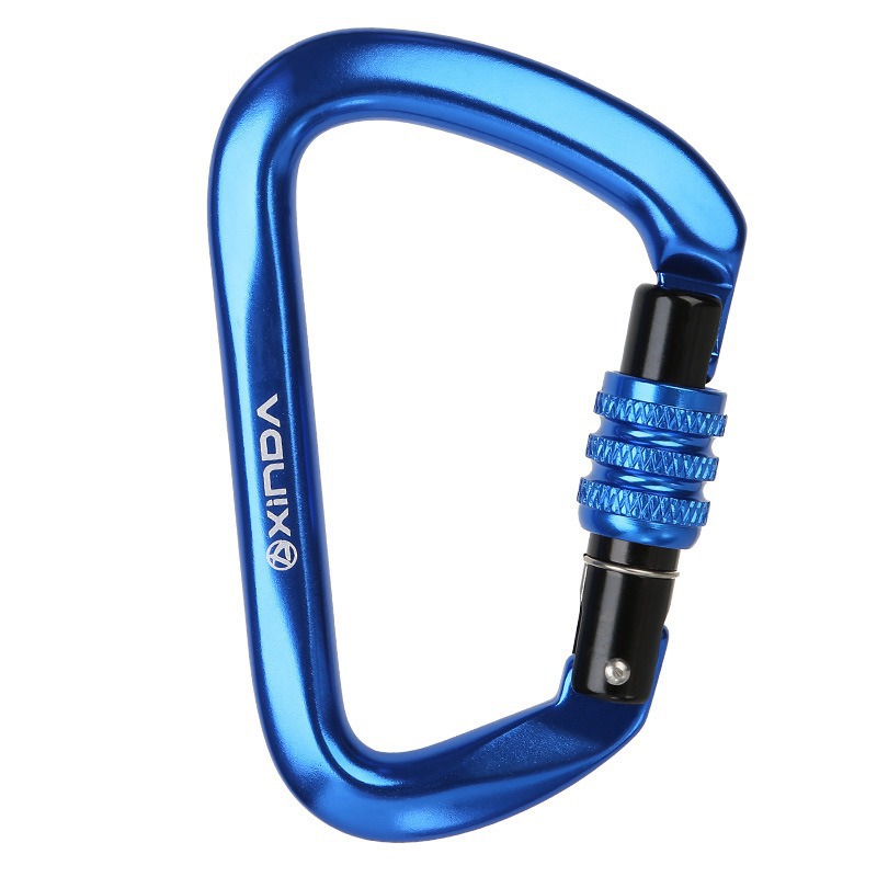Cerradura principal de aleación de aluminio al aire libre Escalada de roca Cerradura principal de bloqueo de tornillo tipo D Cerradura de seguridad Equipo de montaña Yoga de altura
