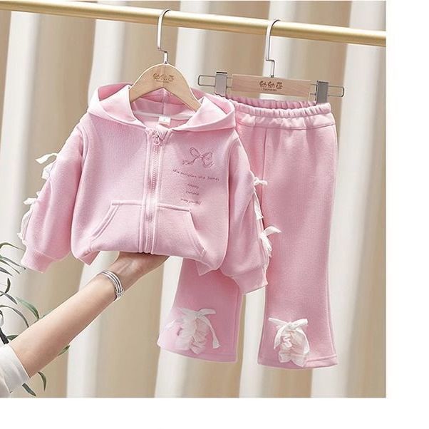 女童宝宝卫衣套装春秋2025春装新款洋气儿童衣服休闲两件套绿色男|undefined