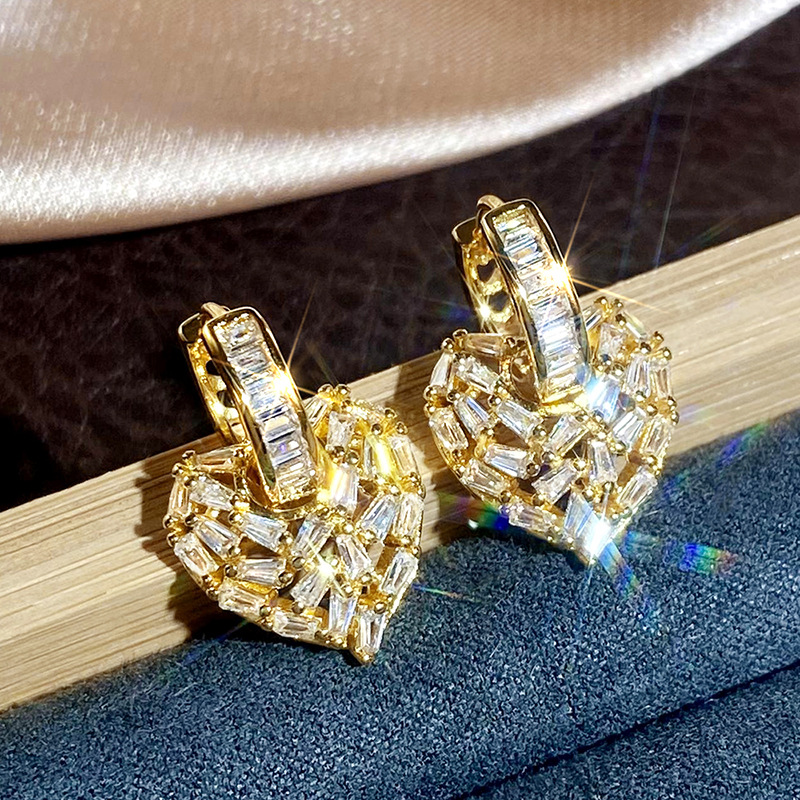 8g Weight Copper Ear Needle Material Zircon Inlay Material Earrings Classification Holiday, Daily Occasion Copper Material Heart Shape Pattern All Seasons Season Women's Gender Casual, Elegant Style Heart Shape Copper Casual Elegant Earrings 6