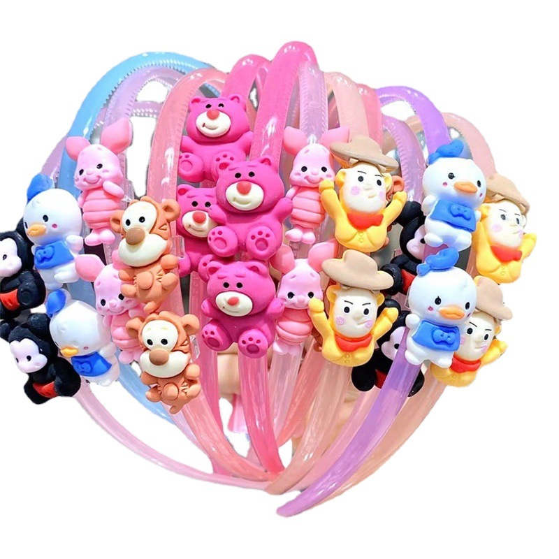 Dibujos animados para Niños tire constantemente suave diadema de plástico multi-estilo lindo accesorios para el cabello 2 yuanes tienda puesto de mercado nocturno suministro al por mayor