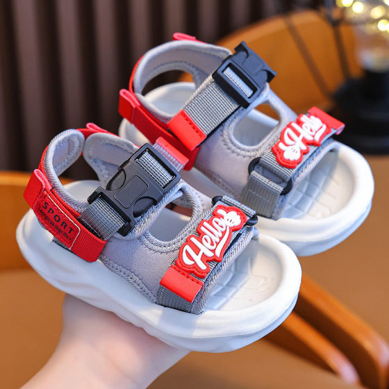 Summer Boys Sandals New Thick-soled Children's Non-slip Soft Beach Shoes Ultra Light Outwear Sports Sandals for Students and Boys