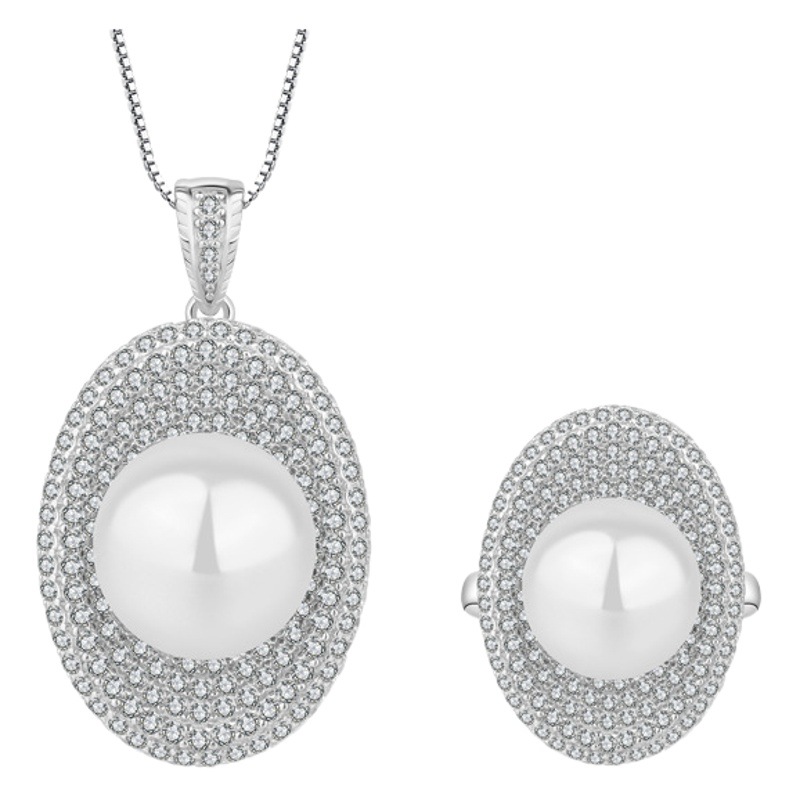 Zhuang Sheng joyería S925 plata con incrustaciones aobei madre perla vintage europeo y americano blanco joyería traje 14 mm12mm