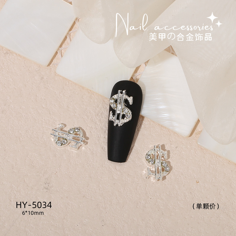Nuevo arco de uñas amor aleación decoración de uñas flor de la luna mariposa clavo taladro fábrica joyería al por mayor
