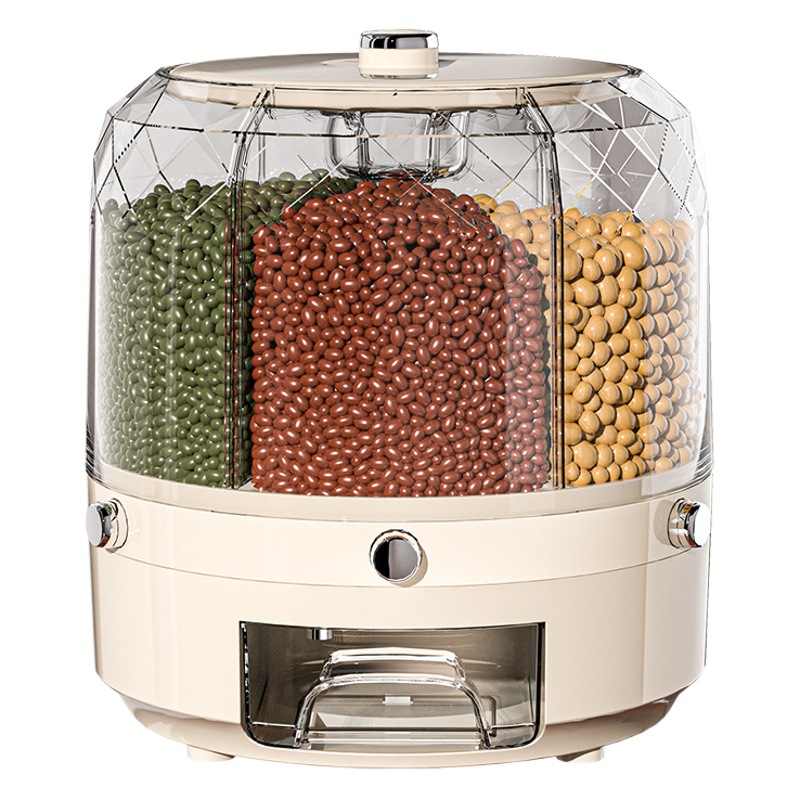 Cubo de arroz giratorio sellado a prueba de polvo y humedad de calidad alimentaria para arroz y granos, caja de almacenamiento de arroz para el hogar, tanque de arroz