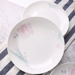 2-4 people use light luxury ceramic bowl plate suit bone china bowl plate noodle bowl soup bowl shallow plate dish tableware combination