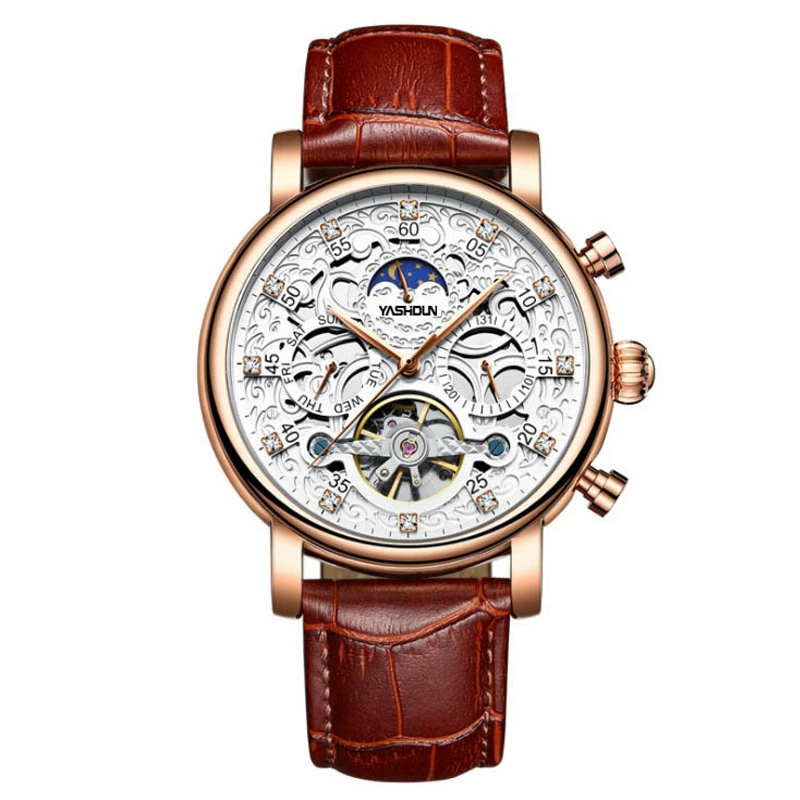 亚时顿 Mechanical high quality mechanical watch, waterproof belt, men's watch, for import, fully automatic