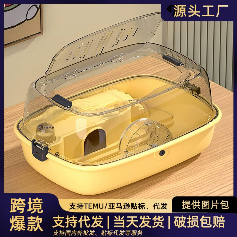 Роскошная клетка для хомяка, большое пространство, акриловый дом, домашняя клетка для хомяка с золотым медведем, полный набор специальных клеток, оптовая продажа