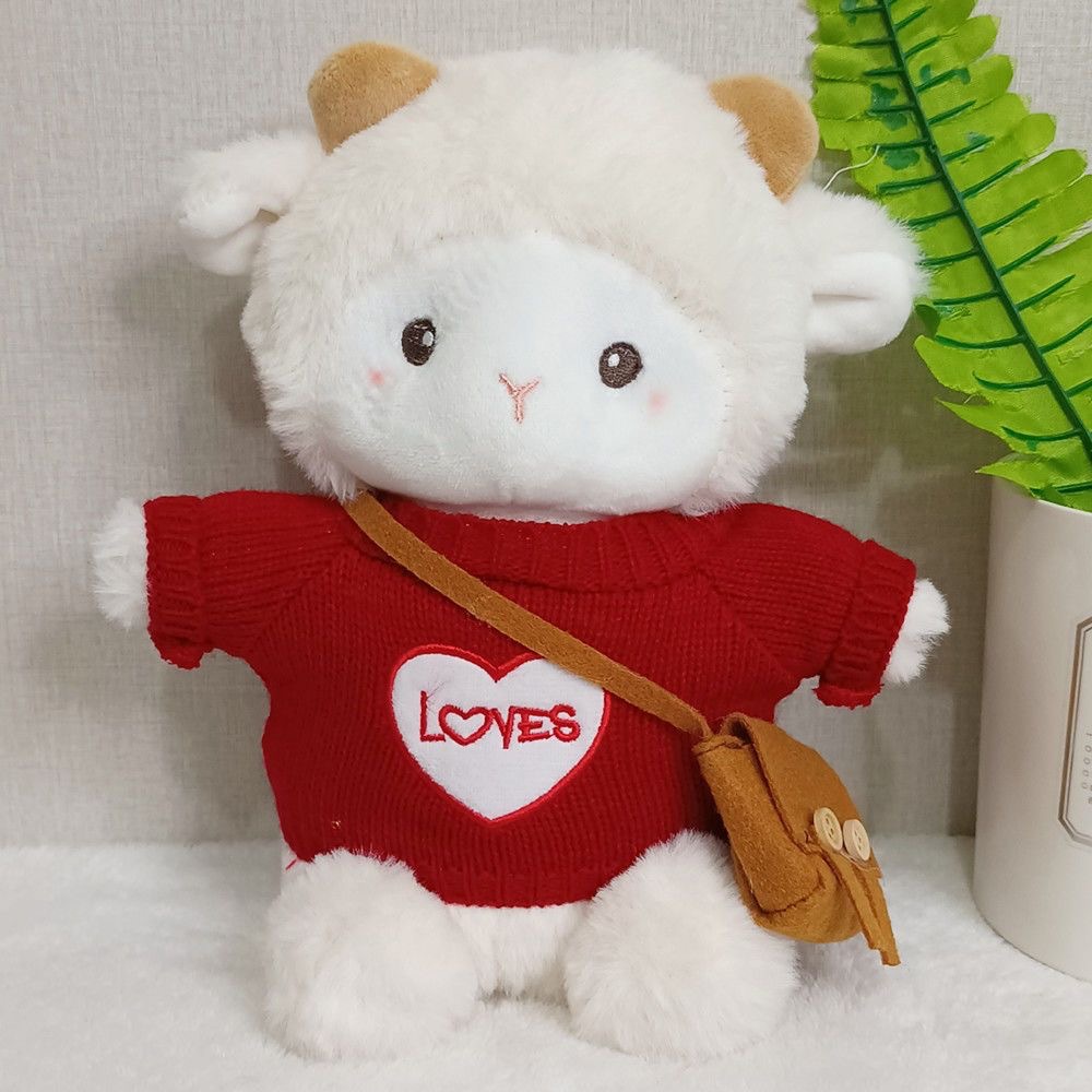 Muñeca de cambio de ropa de oveja de Polk almohada regalo de cumpleaños actividad de seguridad arrojando muñeca de agarración emoción acompañante muñeca de cordero