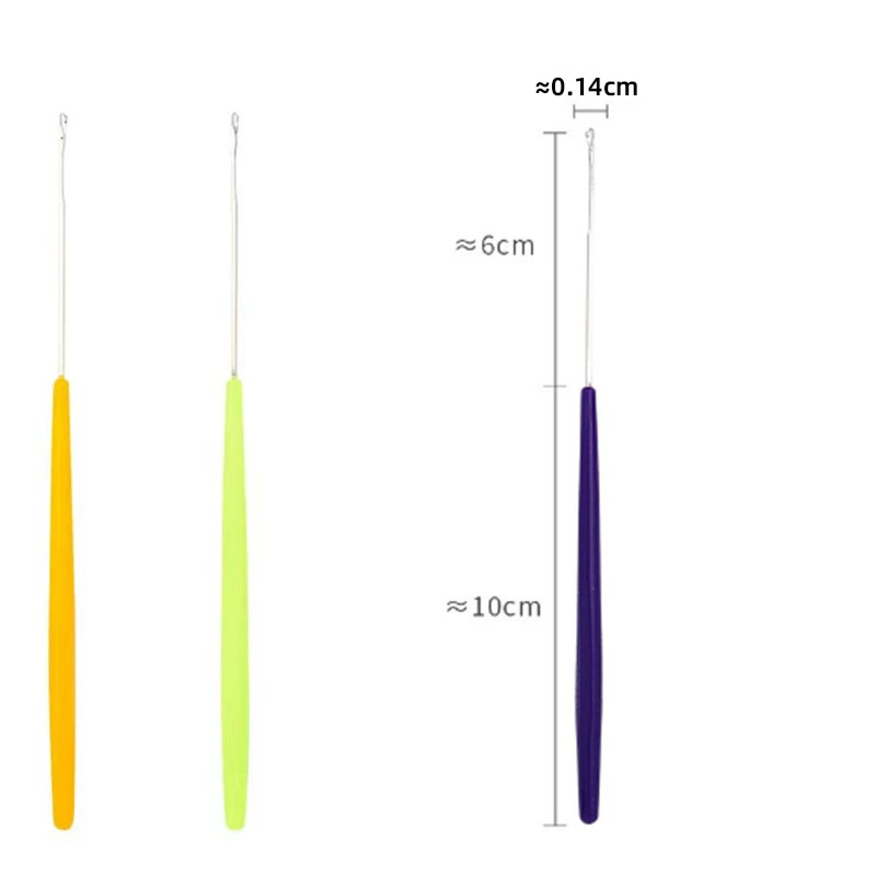004 пластиковый вязаный крючком 14-контактный тройник язычок пластиковая ручка вязаный крючком парик вязальный инструмент очень тонкое вязание крючком