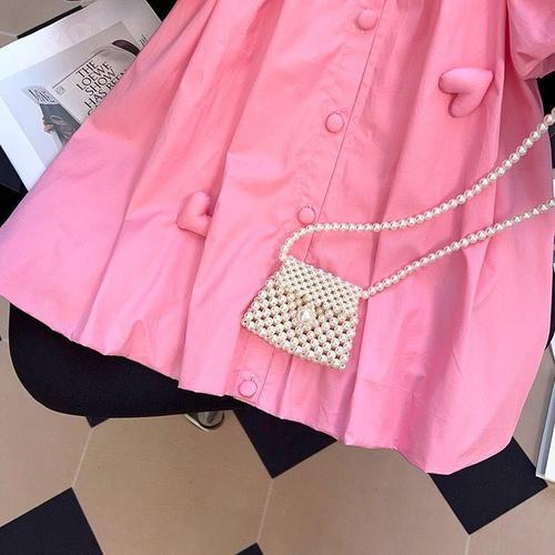 Girls Love Short Sleeve Dress  Summer New Children's Sweet and Cute Girl Internet Celebrity Summer Princess Dress