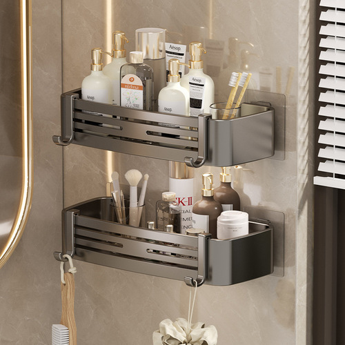 Bathroom rack space aluminum corner rack punch-free tripod kitchen storage bathroom wall toilet shelf