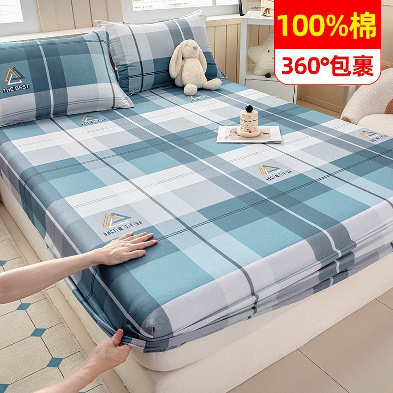 100% algodón cama de cama de algodón una sola pieza cubierta de cama casera todo incluido colchón antideslizante cubierta de cama nuevo tipo