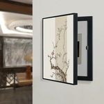 电表箱装饰画梅兰竹菊新中式竖版免打孔遮挡配电箱弱电闸空开挂画