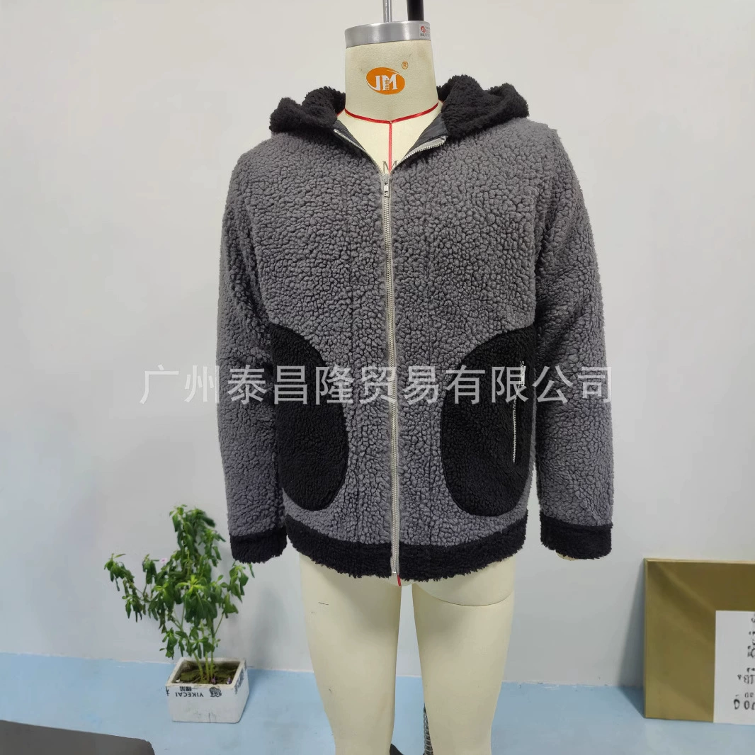 Европейская и американская внешняя торговля взрывные мужские плюшевые толстые куртки на молнии кардиган с капюшоном