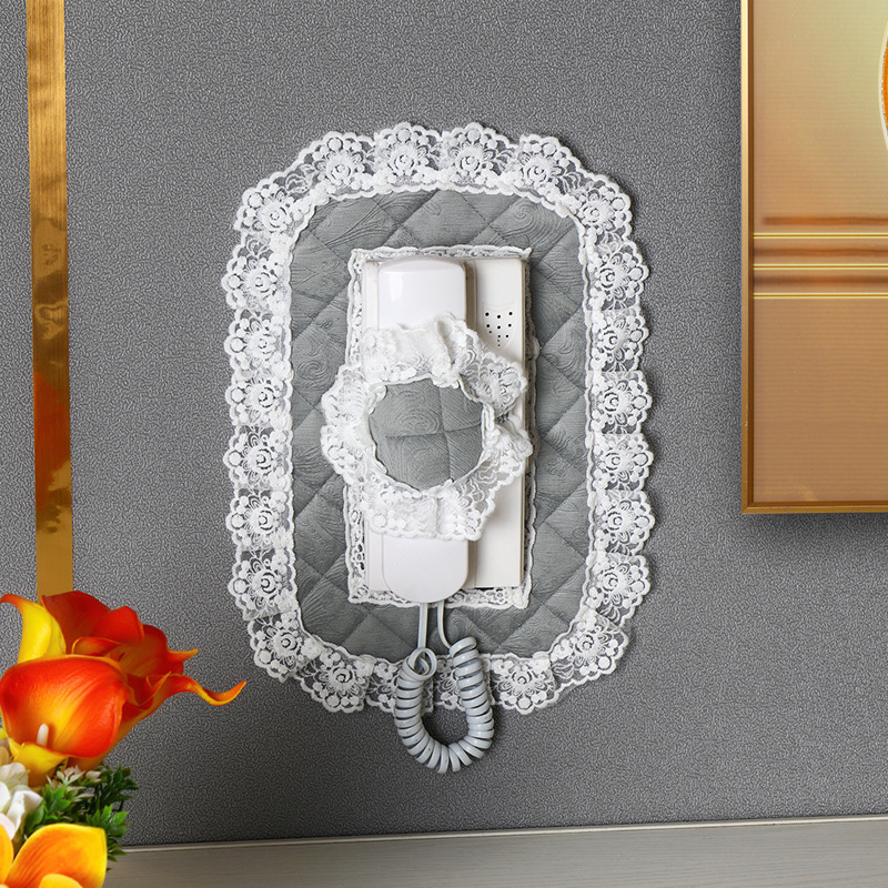 Doorbell Phone Cover Indoor Unit Fabric Dustproof Frame Building Access Control Sticker Video Intercom Shielding Decorative Box