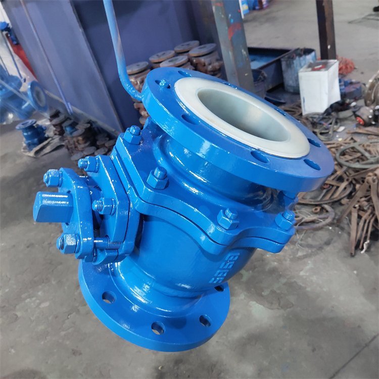 Q341F46-10P 不锈钢涡轮衬氟法兰球阀 衬四氟耐酸碱防腐球阀DN150