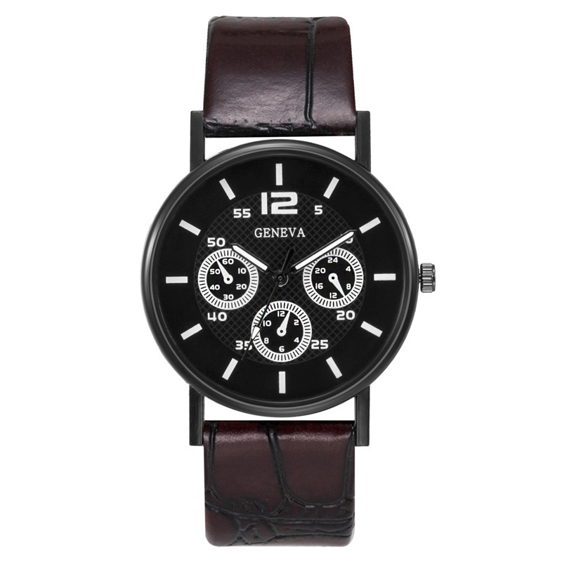 Relógio masculino Eyes Gift com três pulseiras de vidro de quartzo_voghion.com