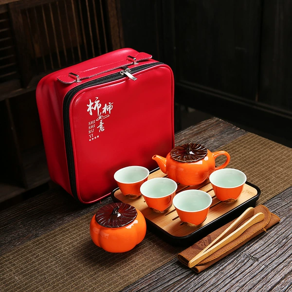 Persimmon one pot of four cups -large market travel bag