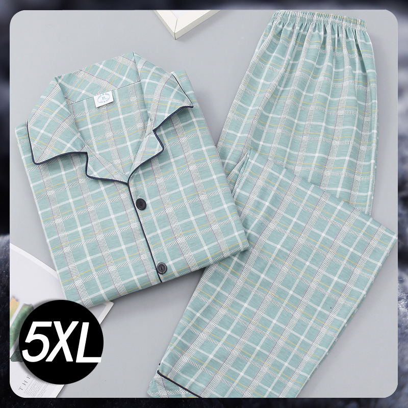 100% algodón de los hombres pijamas de primavera y otoño cardigan manga larga de mediana edad papá puede usar al aire libre desgaste del hogar traje de verano Delgado