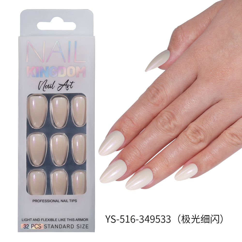 Uñas postizas desmontables estilo europeo y americano, color sólido, aurora, cortas, al por mayor