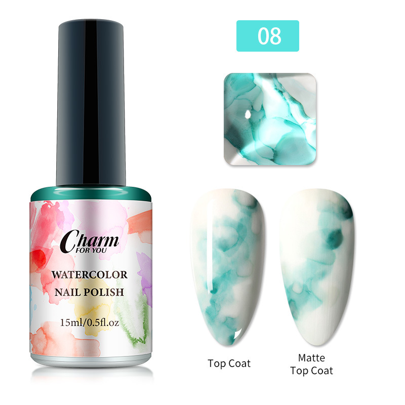 En stock al por mayor nuevas manchas de tinta japonesa líquido mágico color burbuja agua japonés esmalte de uñas pegamento gradiente uñas arte manchas líquido
