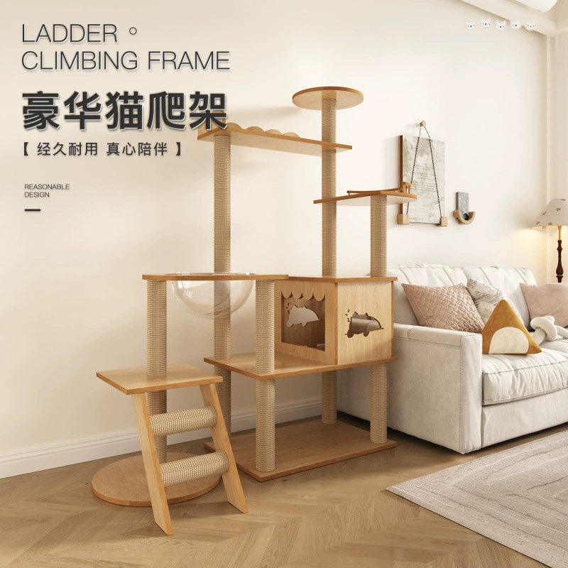 Шкаф для домашних животных, роскошная вилла для кошек, рамка для лазания для кошек, кошачье гнездо, стойка для домашних животных, полный набор из сизаля, маленький кошачий домик, лазание для кошек, другие стойки