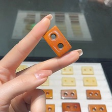 新款牛骨方形牛鼻孔配件手工diy配饰文玩隔片垫片佛珠手串配饰